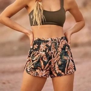 Free People Movement The Way Home Printed Shorts in Black Combo Sm NWT